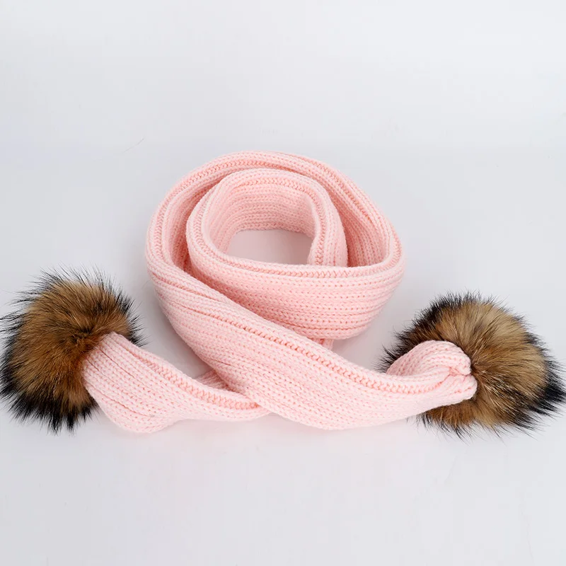 Модные женские помпон из меха енота вязаные шапочки наборы шарф шапка высокого качества женские мягкие шапки зимние тёплые шарфы хлопковый бант