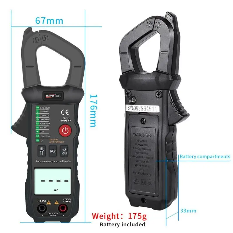 Capacitance Non Contact Multimeter Digital Clamp Meter AC/DC Voltage Tester Multimeter Set Current Voltage Auto Range VFC