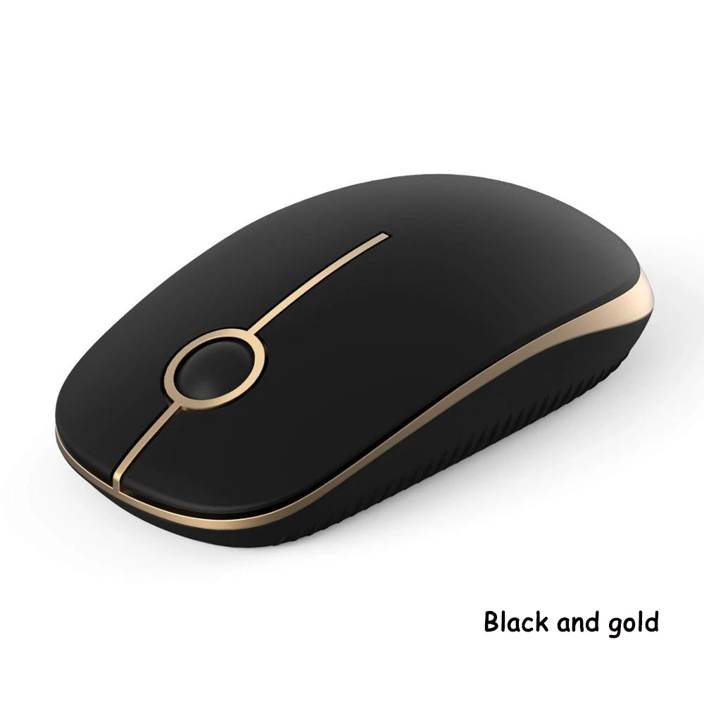 Black and Gold SeenDa Бесшумная беспроводная мышь 1600 dpi 2,4 ГГц, оптическая беспроводная мышь для ноутбука, компьютера, ноутбука, ПК, тонкая Бесшумная мышь - Цвет: Black and Gold