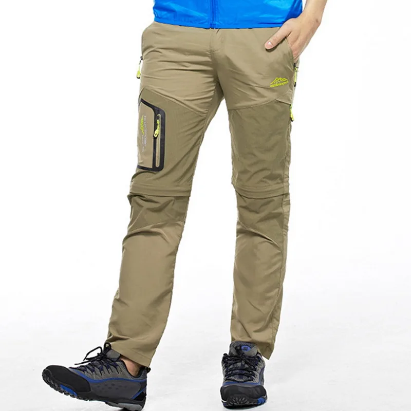 

MJARTORIA Mens Summer Quick Dry Removable Thin Breathable Pants New Outdoor Sports Climbing Cycling Elastic Comfortable Trousers