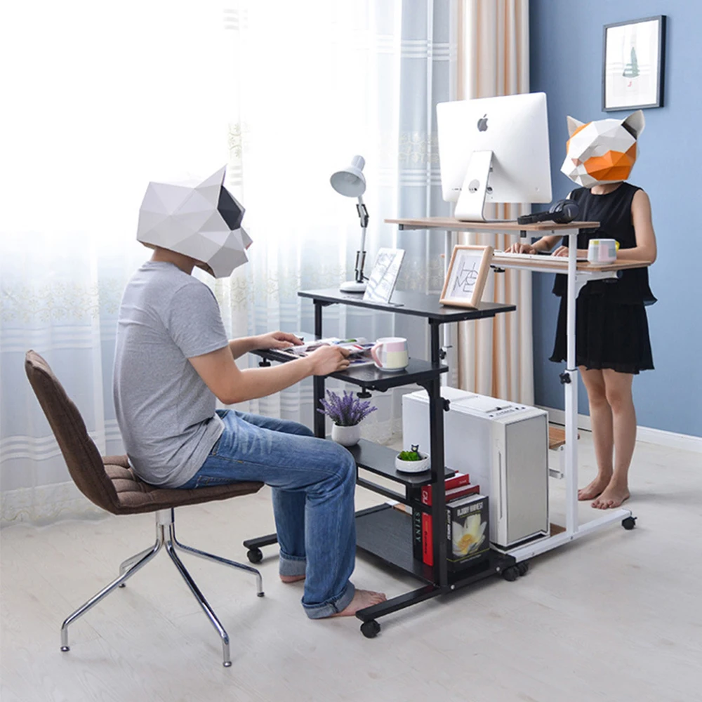 Portable Computer Table Adjustable Laptop Desk Study Table Bed Table Can be Lifted Standing Desk 80*40CM