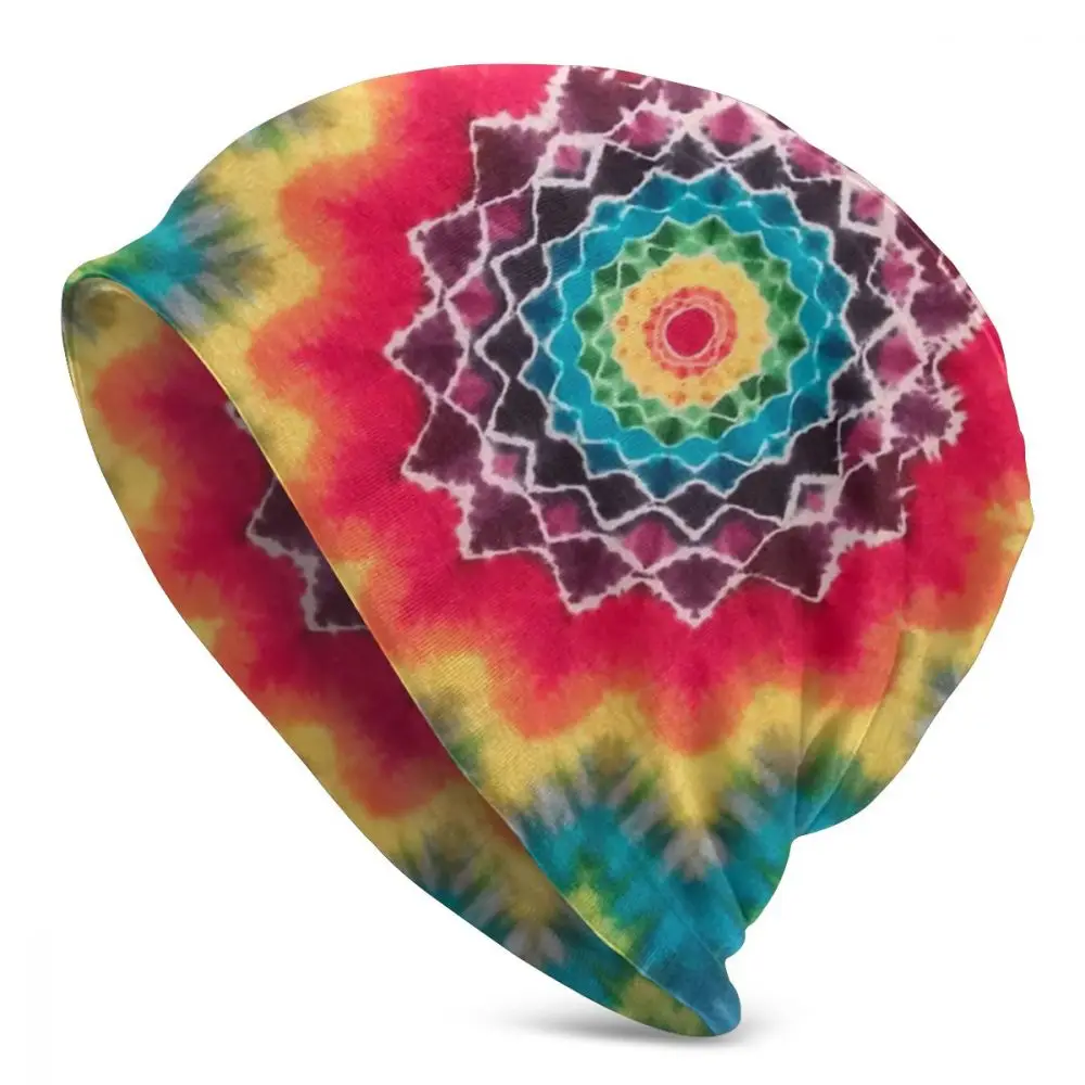 Мандала Tie Dye унисекс взрослая Повседневная шапка бини уличная ветрозащитная вязаная Лыжная шапка Skully Beanies