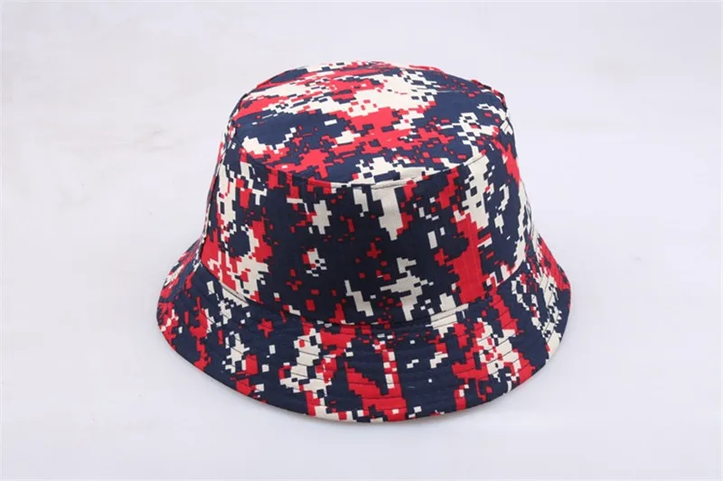 red digital camo bucket hat