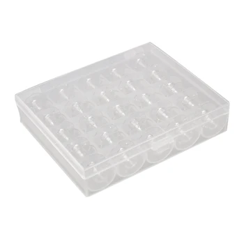 

Plastic Sewing Machine Spools Thread Storage Case Box with 25 Single Bobbin E5M1