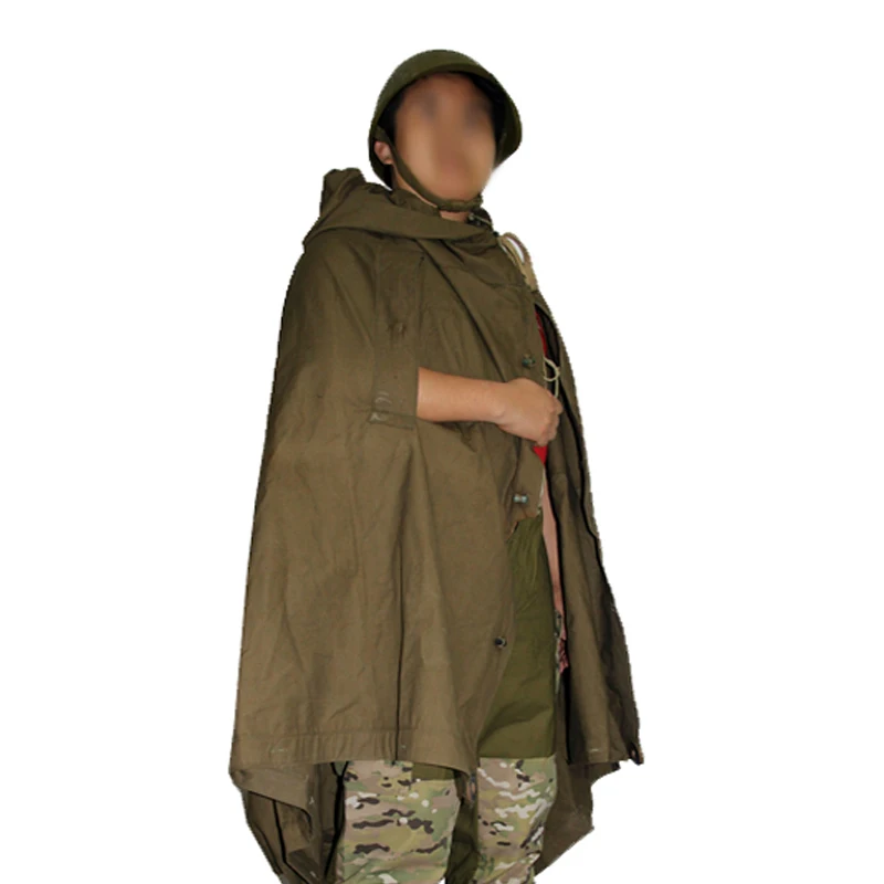 

Original Soviet Russian Army WWII Type Soldier Field Canvas Cloak Tent Raincoat Poncho