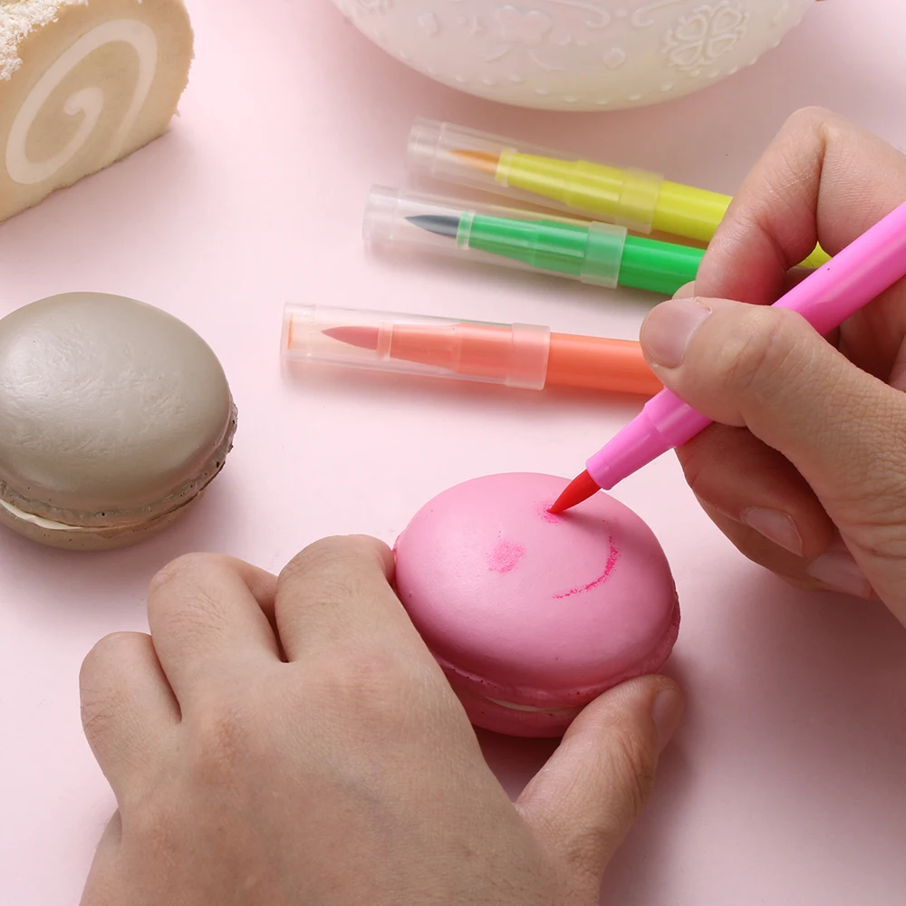 10 цветов съедобный пигмент ручка щетка еда цветные ручки для рисования печенье помадка инструменты для украшения торта DIY инструмент для рисования