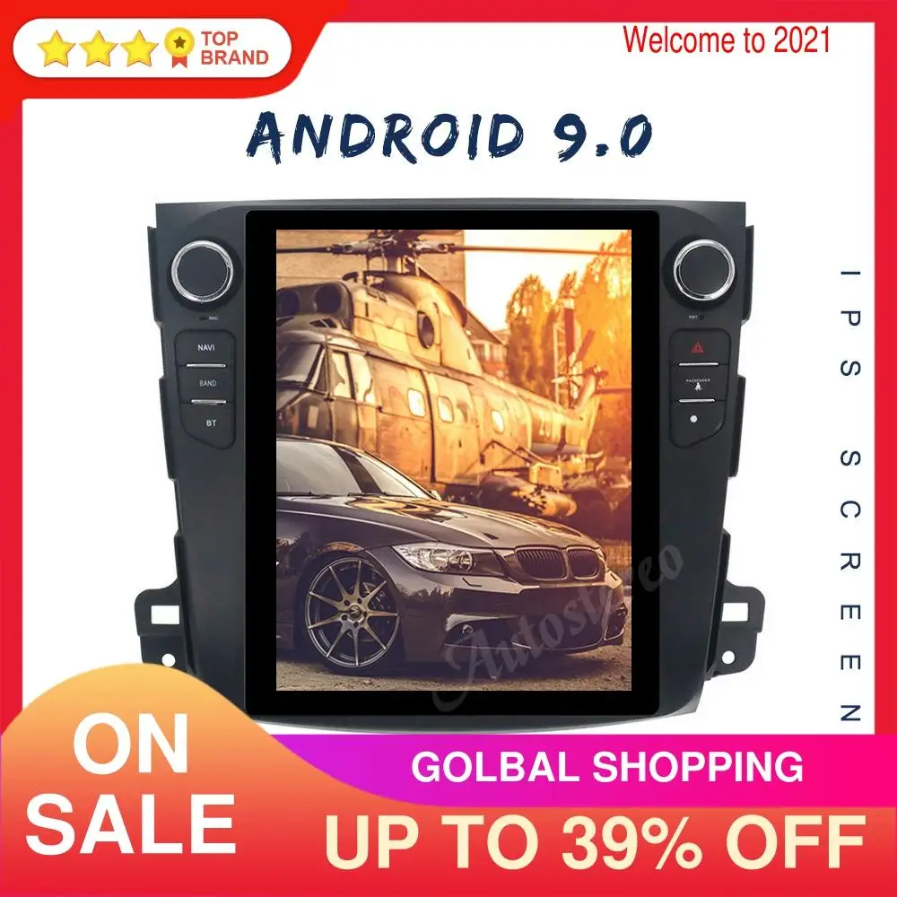 Android 9 Tesla стиль Автомобильный GPS навигатор для Mitsubishi Outlander 2006-2011 головное