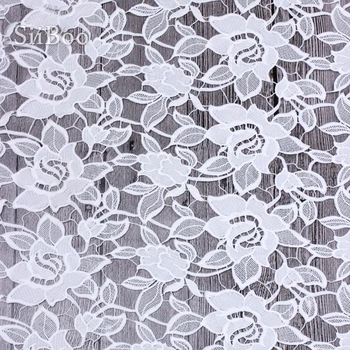 

Heavyweight white 3D floral emboridery hollowout guipure lace fabric for dress African lace tissu telas free shipping SP5184