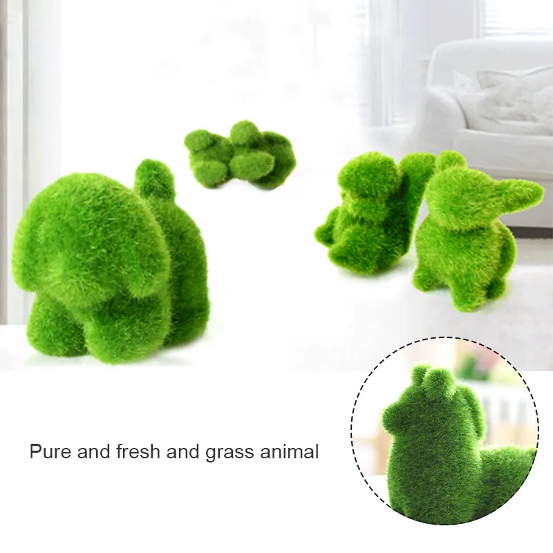 Cute Emulation Animal Artificial Flocking Home Decoration Desktop Ornament Office Artificial Flocking Animal Figurine Wedding