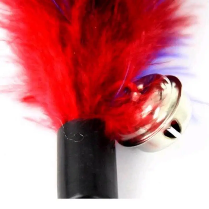 Cat Toy Colorful Feathers Tease Cat Sticks With Double Bells For Cat Leap Play With Your Cat Pet Supplies Keep Feeling