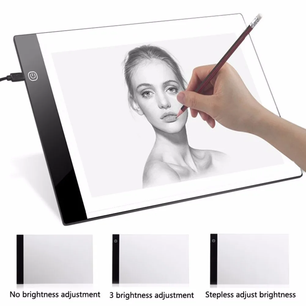 

LED Light Box Artist Thin Art Stencil Board Tracing Drawing Board Plat LED Drawing Board USB Powered A4 Copy Station