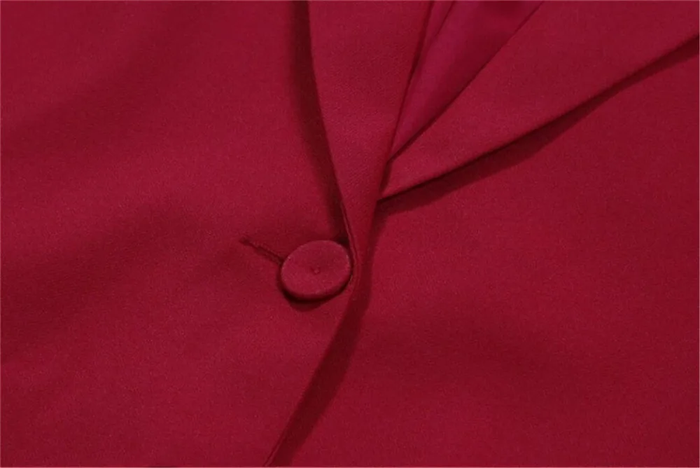 Красный женский брючный костюм, смокинг, комплект из 2 предметов(пиджак+ брюки), женский деловой костюм, Женская Офисная форма, дамские брючные костюмы на заказ