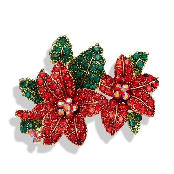 Rose Flower Rhinestone Brooch Pin for Women Fashion Wedding Christmas Party Coat Dress Suit Jewelry Valentine's Day Gift