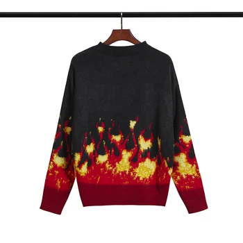 

DUYOU Mens Black & Multicolor Burning Casentino Sweater Unisex Autumn Slim Fit Knitted Pullovers Casual Sweater High Quality