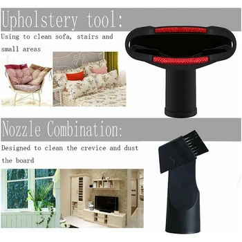 

Nozzle Brush Tool 2 In 1 Crevice Tool 6PCS Universal For Vacuum Hose Attachment