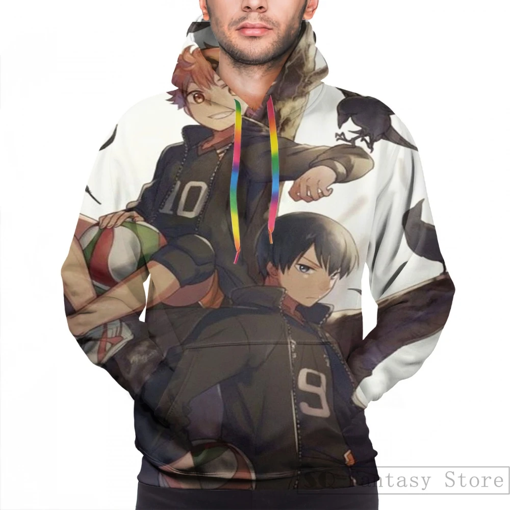 Мужские толстовки, свитшоты для женщин забавные haikyuu! Повседневная Толстовка с капюшоном и принтом - Цвет: Men