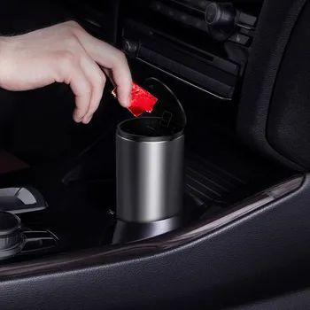 

Car Trash Bin Can Mini Auto Dust Organizer Car Interior Rubbish Bag Garbage Container Storage Box Bucket Auto Accessories