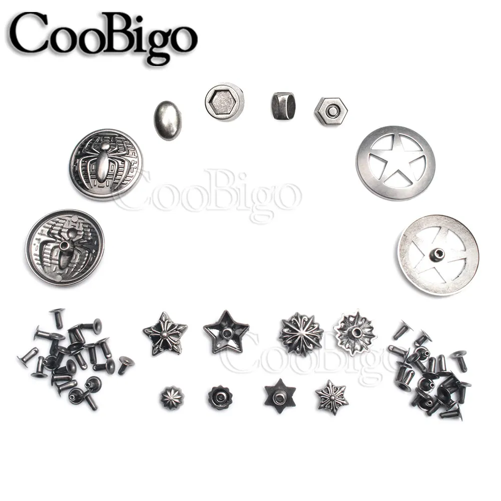 Garment Rivet Spike Tack Stud Rivets for Leather Couture Clothes Jeans DIY Craft Sewing Accessory Retro Metal Star Speeder 5Sets | Дом и сад