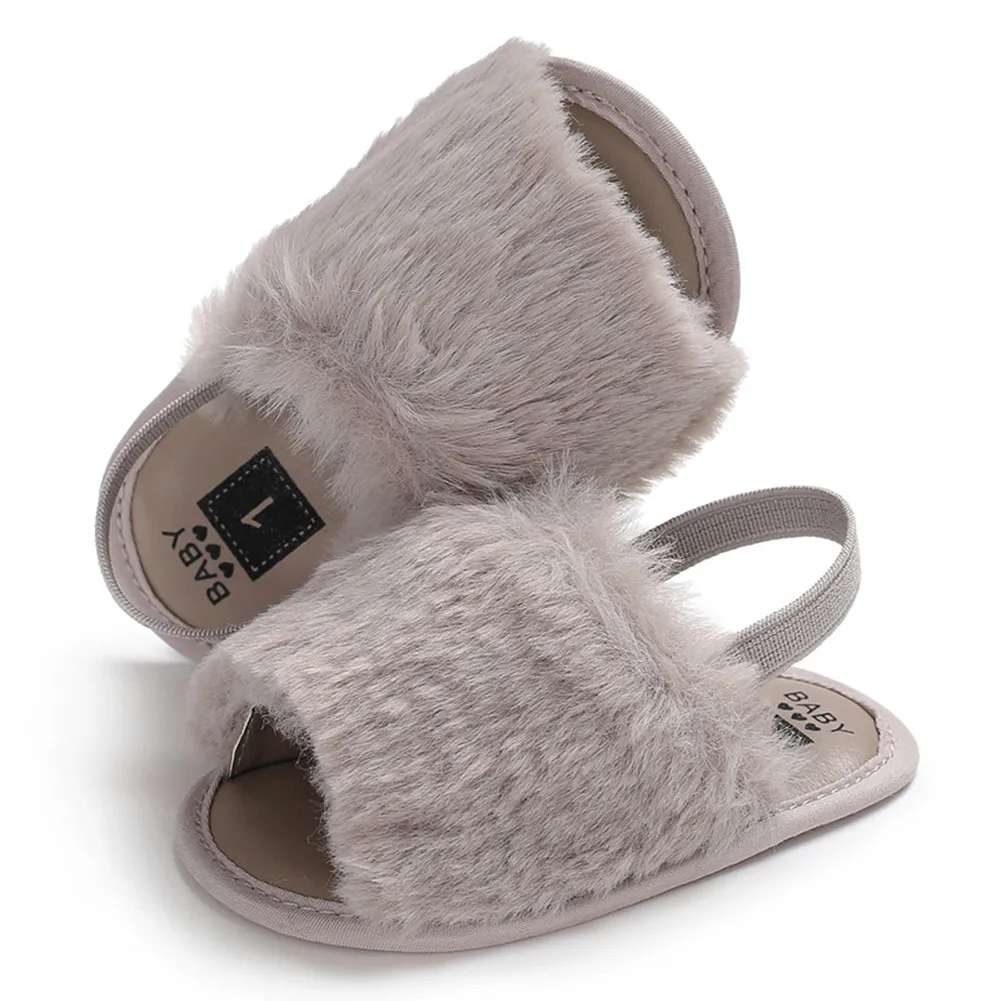 baby girl fluffy sandals