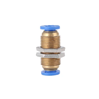 

PM Pneumatic Straight Bulkhead Union 4mm 6mm 8mm 10mm 12mm OD Hose Tube One Touch Push In Fitting Brass Quick Connector Gas Air