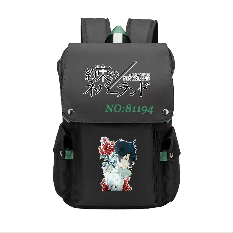 

The Promised Neverland Anime Laptop Backpack Emma Norman Cos School Bags Large Bookbag Women Travel Bagpack Girls Flap Bags