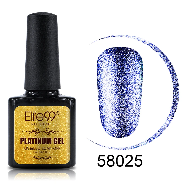 Elite99 10 мл сверкающий Платиновый УФ-гель для ногтей мерцающий Маникюр замачивающийся лак для ногтей Полупостоянный Гель-лак - Цвет: 58025