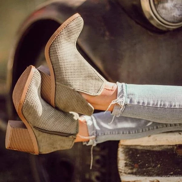 

WENYUJH Women Boots Autumn High Heels Women Shoes Spring Boots Fashion Office Leather Booties Feminina