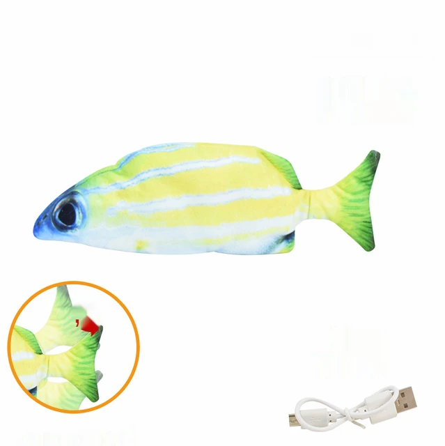 Cat Toy Fish USB Electric Charging Simulation Fish Cat Pet Chew Bite Interactive Cat Toys Dropshiping Moving Floppy Wagging Fish Style 11