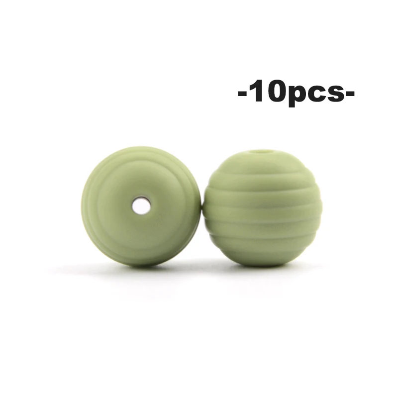 LOFCA 10 шт. 15 мм Вулик Силіконові намистини Харчовий прорізувач з різьбою DIY Спіральні затискачі для соски Намисто Намисто Прорізувач для зубів