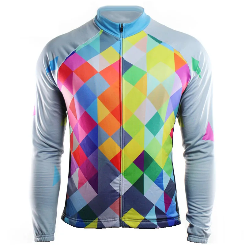 Colored Long Breathable Cycling Jersey, Rainbow Biking Top, MTB Racing Bike Cycling, Road Ride Shirt, Mountain Bicycle Clothing