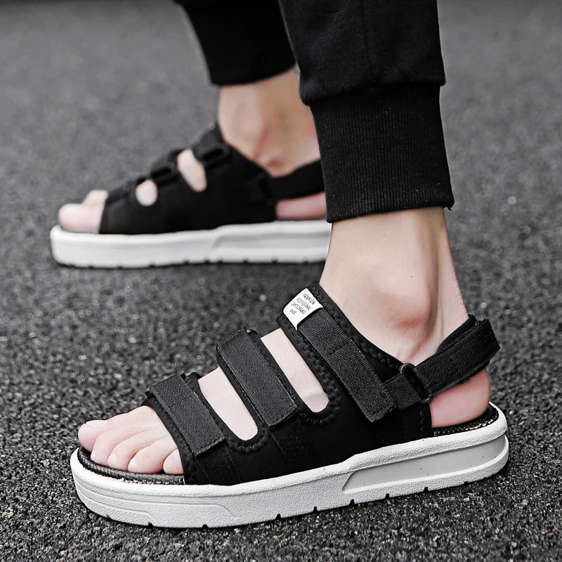 

Sandals Men Shoes Unisex Gladiator Mens Sandals Fashion Men Shoes Summer Slippers Gray Black Flat Sandals Big Size 38-44