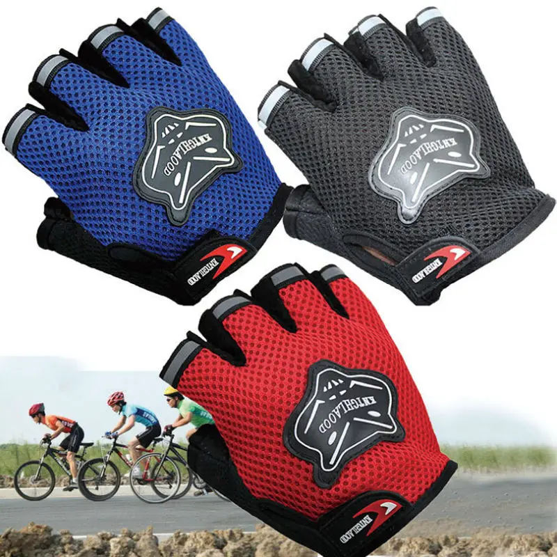 Sports Half Finger Gloves Cycling Gloves Sport Gloves Kids Adult Half Finger Mesh Cycling Gloves Climbing Outdoor Sport Bicycle Bike Children Men Women Anti Slip Breathable Glove