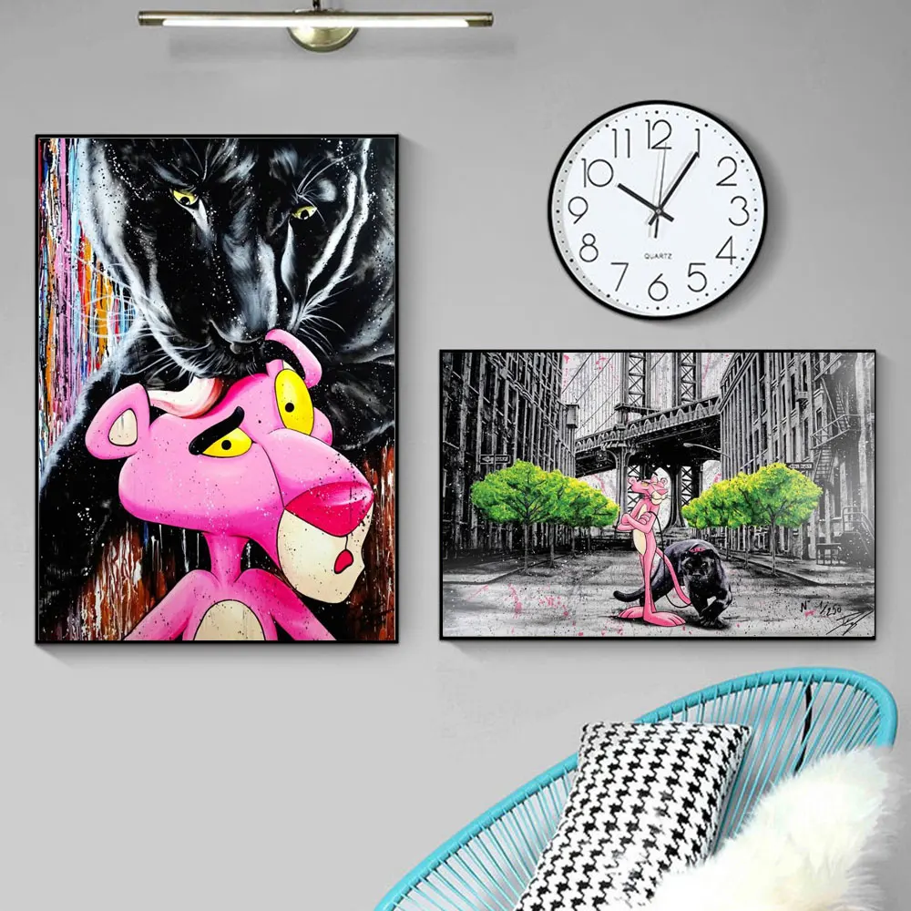 

Disney Cartoon Anime Posters and Prints Graffiti Leopard Art Painting on Canvas Wall Art Pictures for Room Home Decoration