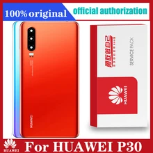 Original voltar habitação substituição para huawei p30 capa traseira bateria de vidro com lente da câmera adesivo