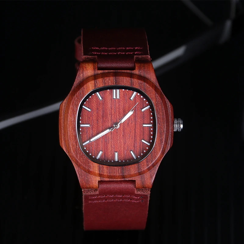

2019 New Arrival Red Wooden Watches Male Fashion Casual Quartz Wristwatches Mens Womens Luxury Relogio Masculino Best Gifts