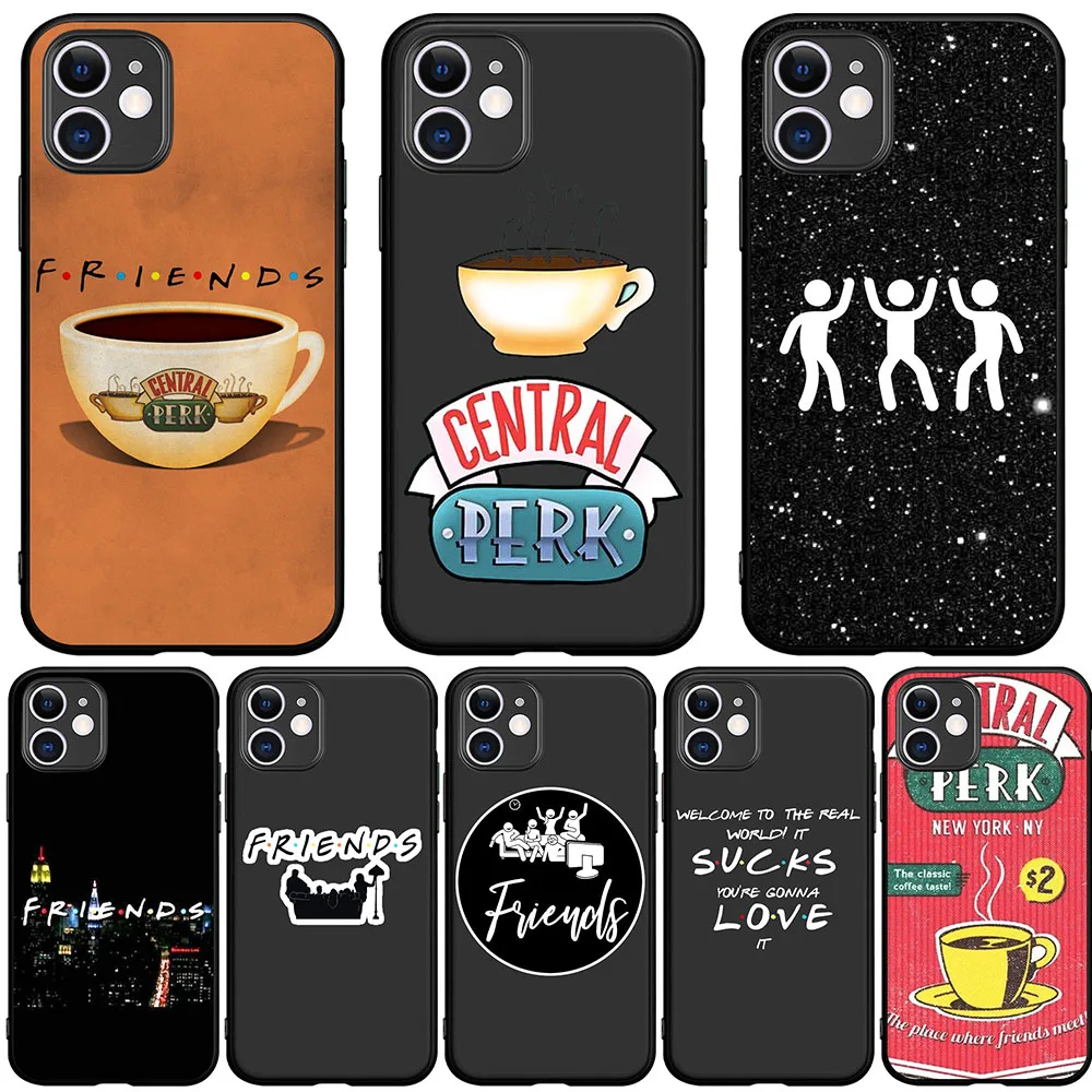 

Soft silicone mobile phone cases coffee FRIENDS patterned For iPhone X XR XS 11 Pro Max 5 5S SE 6S 7 8 Plus One plus 5 6T 7T Pro