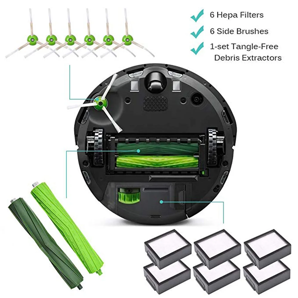 Прочный и хорошее качество F ilers комплект для iRobot Roomba серии iRobot i7 E5 E6 сопутствующие товары для пылесоса