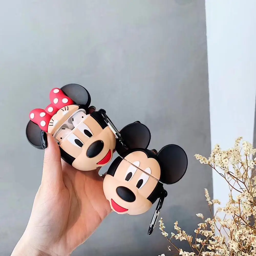 

Super Cute Minnie Cartoon Soft Silicone Bluetooth Headset Protective Case For Airpods Accessories Cover Bag Box