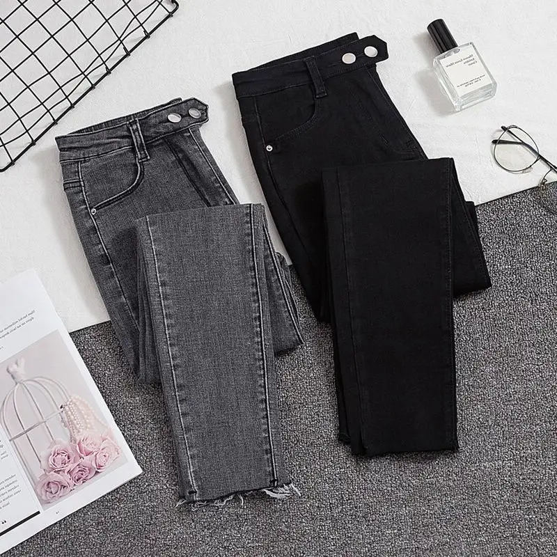 

Women's Jeans Black High Waist Pencil Pants Vintage Plus Size Jeans For Women Spring Autumn Clothes Mom Fashion Skinny Trousers