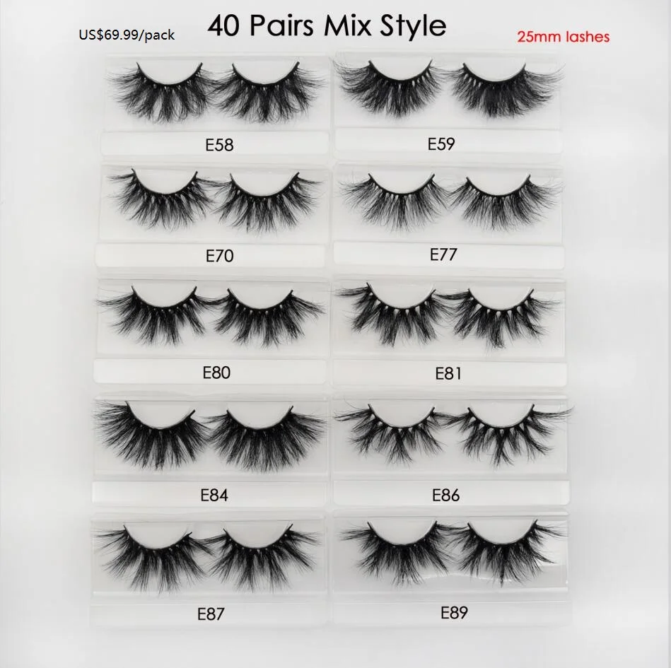 40pairs mix style 30 пар/упак. visofree ресницы с лотком без коробки оптом 3d норковые ресницы макияж норковые ресницы ручной работы перекрещивающиеся Ресницы cilios - Цвет: 40pairs mix style