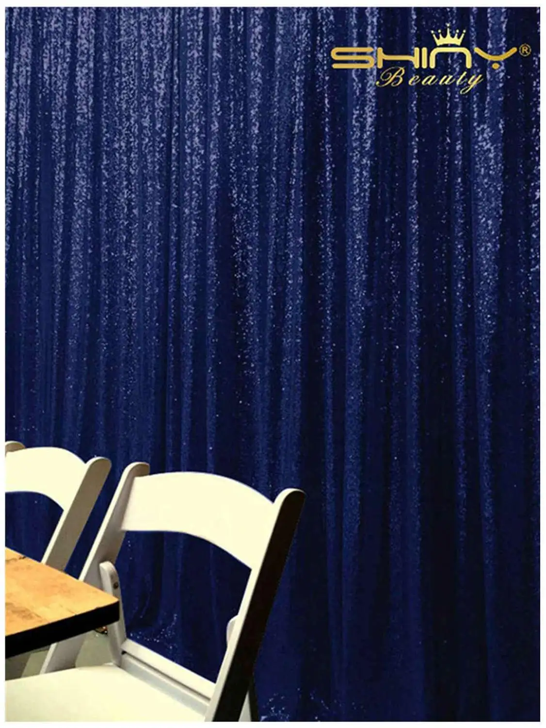 

Shinybeauty Navy Blue Party Backdrop Sequin Photobooth Background Curtain Decoration Stage-M190726