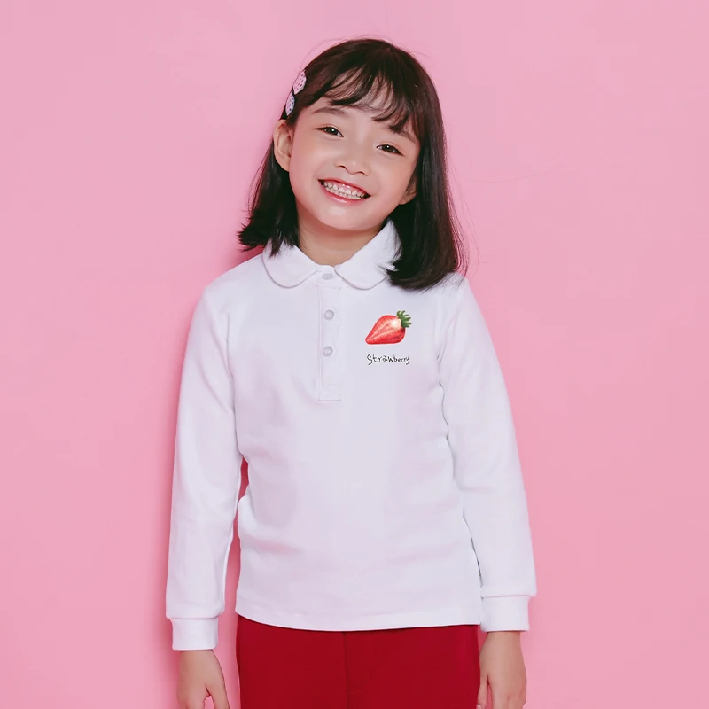 

2020 New Children's Spring Cotton Long Sleeved Shirt Baby Girls Solid Color Thick Polo Shirt Kids Brand Polo Clothes