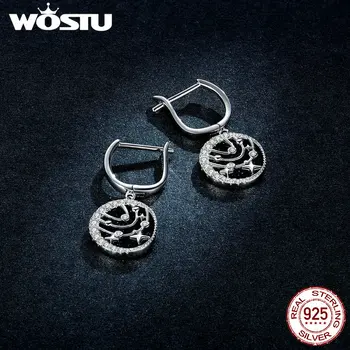 

WOSTU Stud Earrings for Women 925 Sterling Silver CZ Ear Studs Brilliant Galaxy Engagement Statement Jewelry gift DAE423