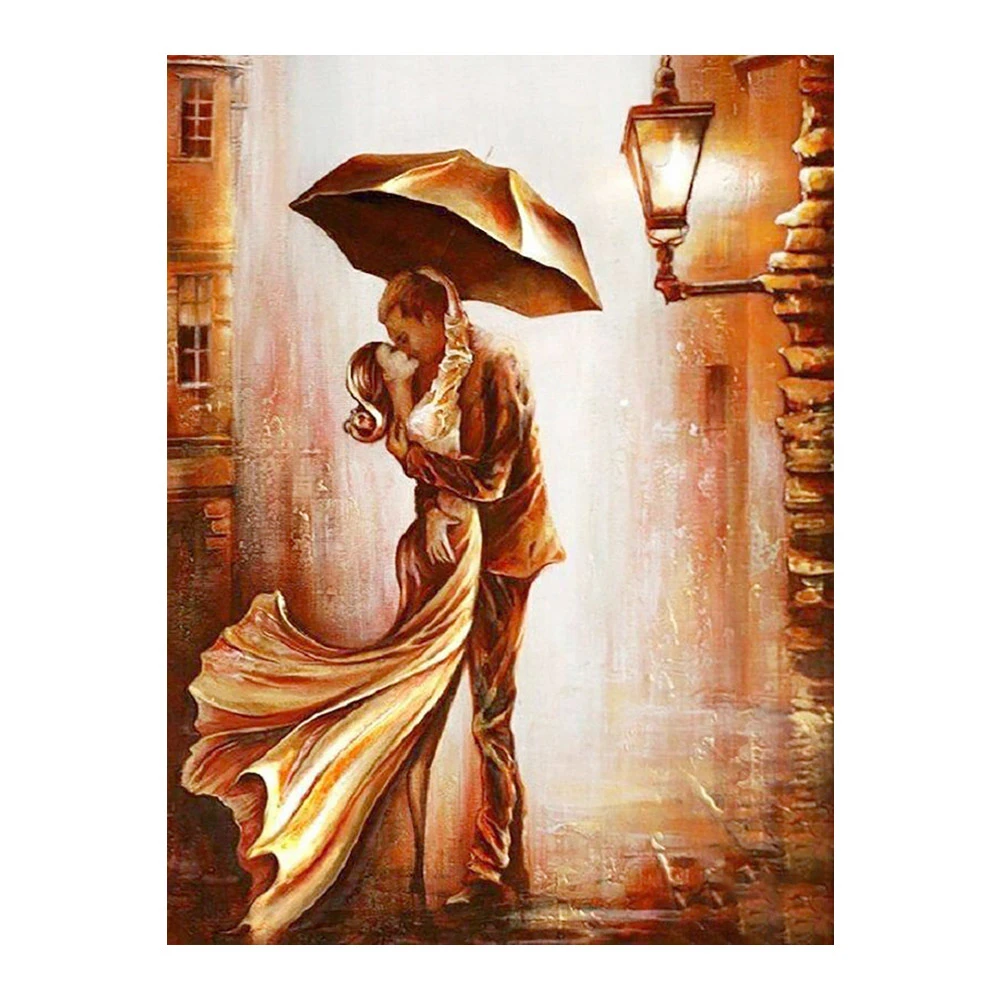 情熱的なキスカップルダイヤモンド塗装ラウンドフルドリルnouveaute diyモザイク刺繍クロスステッチレトロ肖像パターン