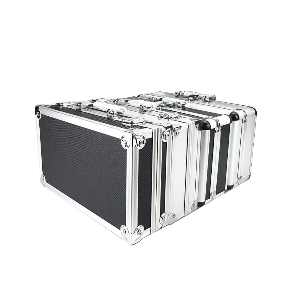 Portable Aluminum Tool Box Safety equipment Toolbox Instrument box Storage Case Suitcase Impact Resistant Case With Sponge Ship