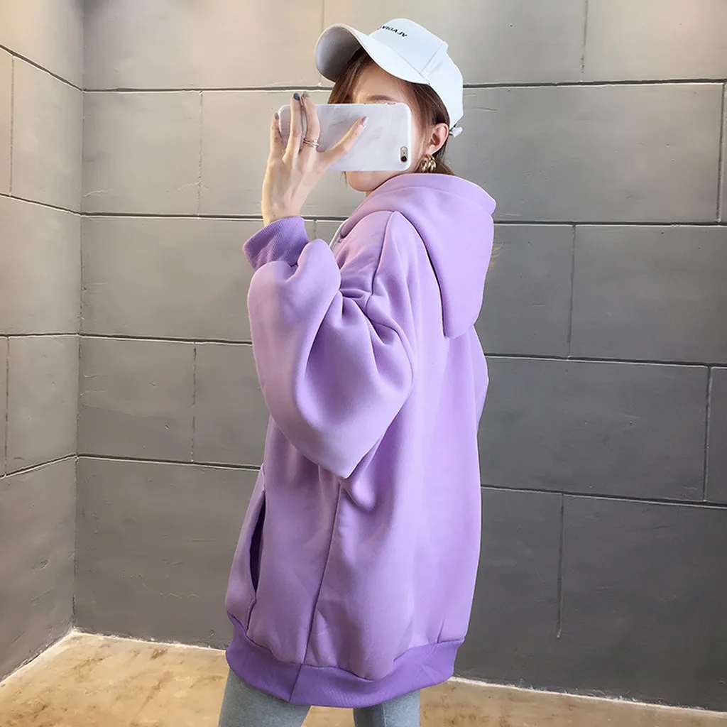 Winter Women Casual Loose Hoodie Dinosaur print Sweatshirt Hooded Pullover Coat sudaderas para mujer dropshiping W1023