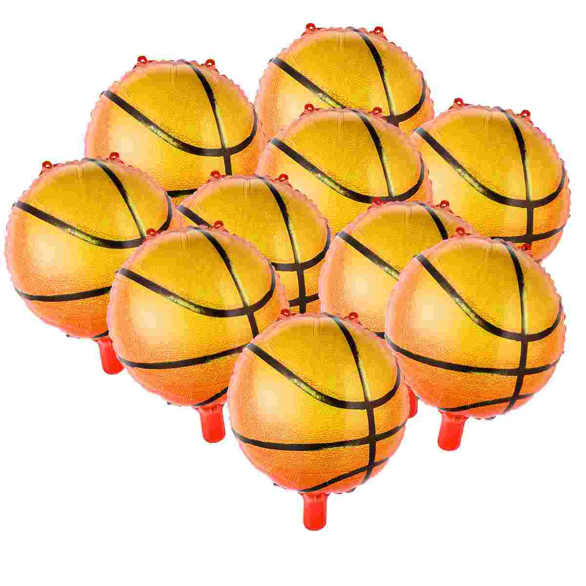 BESTOYARD 10PCS 18inch Basketball Balloons Aluminum Foil Balloon Party Supplies for Birthday World Game Sports Decoration | Дом и сад