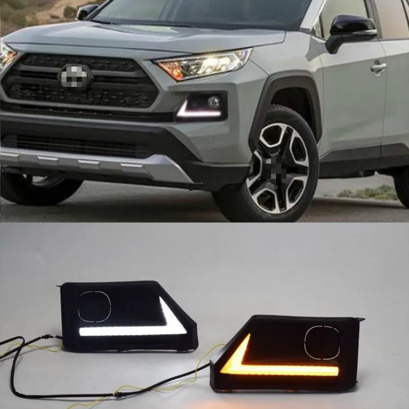 

LED DRL Day Light for Toyota RAV4 Adventure 2019-2021 Daytime Running Light Fog Lamp with Dynamic Sequential Turn Signal