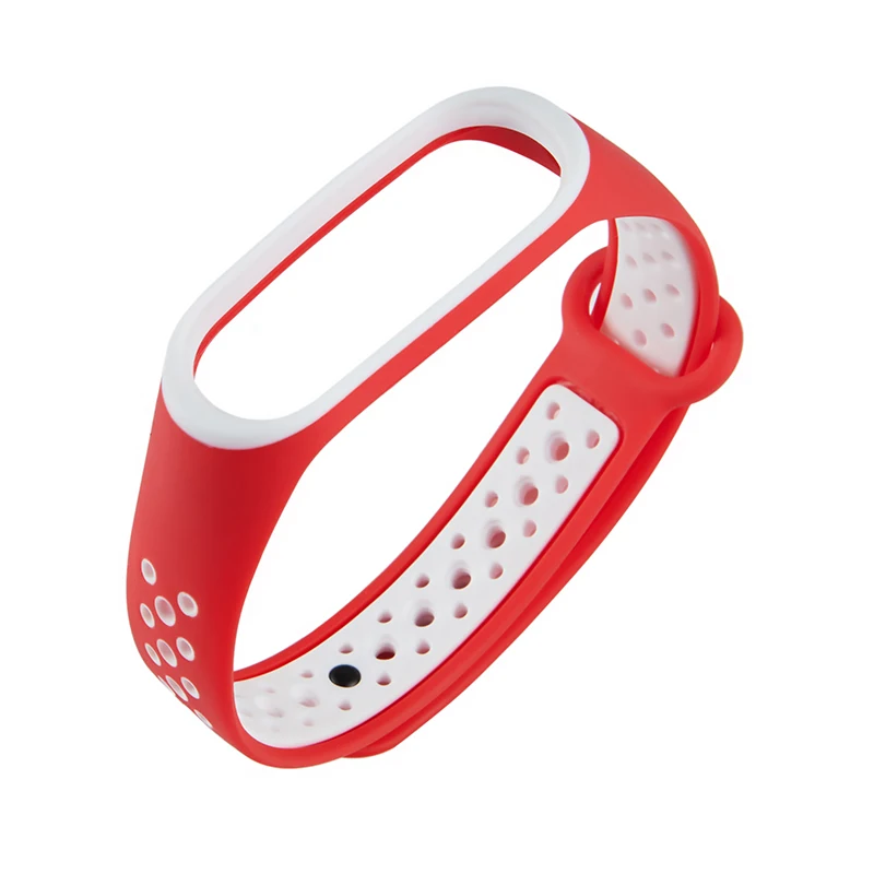 Ремешок Mi Band 4, 3, спортивные силиконовые часы, браслет на запястье, аксессуары, браслет Mi band 3, умный ремешок для Mi Band 3, 4, ремешок - Цвет: red white