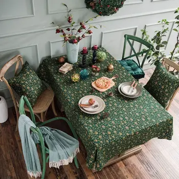 

Christmas Tablecloth for Dining Table Cotton Linen Table Cloth Rectangle Table Cover for Kitchen Xmas Decoration 2021